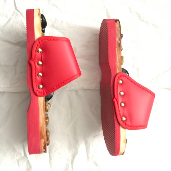 Massage Acupressure House Sandals Size EU 38 Red Relax Slippers Rocks - Picture 4 of 5